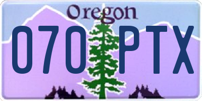 OR license plate 070PTX