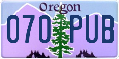 OR license plate 070PUB