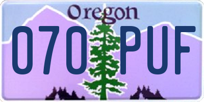 OR license plate 070PUF