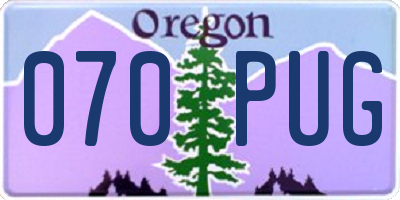 OR license plate 070PUG