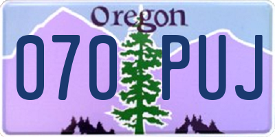 OR license plate 070PUJ