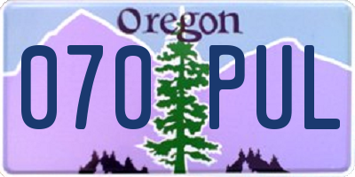 OR license plate 070PUL
