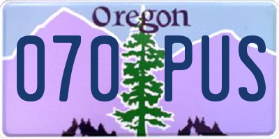 OR license plate 070PUS