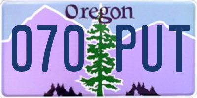 OR license plate 070PUT