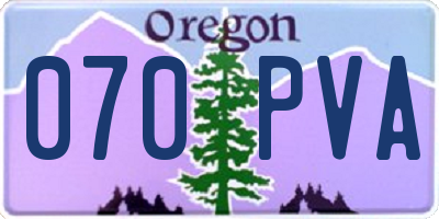 OR license plate 070PVA