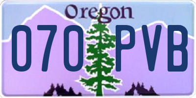 OR license plate 070PVB