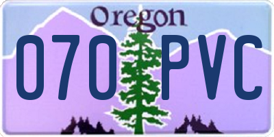 OR license plate 070PVC
