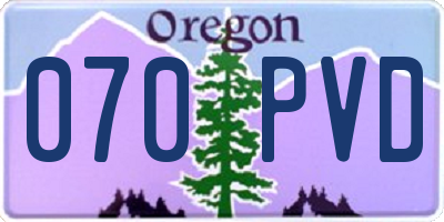 OR license plate 070PVD