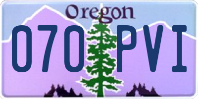 OR license plate 070PVI