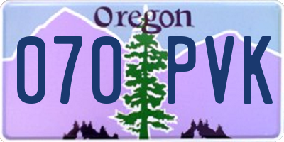 OR license plate 070PVK