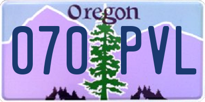 OR license plate 070PVL