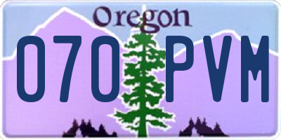OR license plate 070PVM