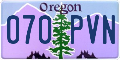 OR license plate 070PVN