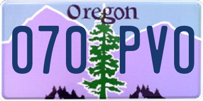 OR license plate 070PVO