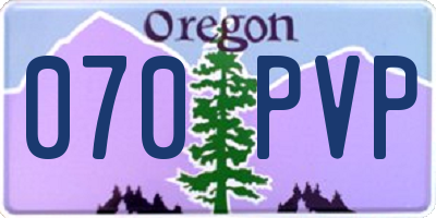 OR license plate 070PVP