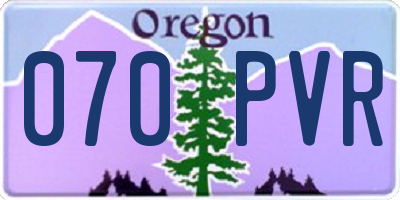 OR license plate 070PVR