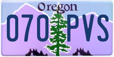 OR license plate 070PVS