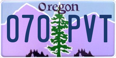 OR license plate 070PVT