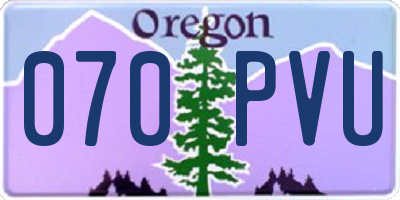 OR license plate 070PVU