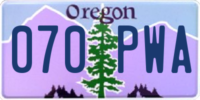 OR license plate 070PWA