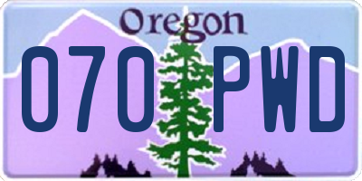 OR license plate 070PWD