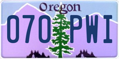 OR license plate 070PWI