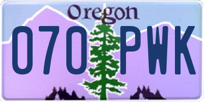 OR license plate 070PWK