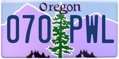 OR license plate 070PWL
