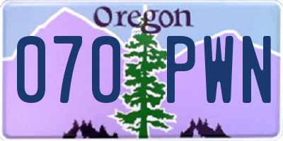 OR license plate 070PWN