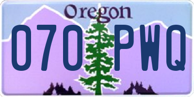 OR license plate 070PWQ