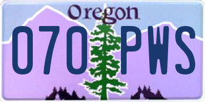 OR license plate 070PWS
