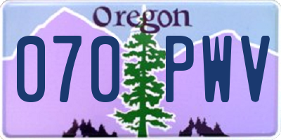 OR license plate 070PWV