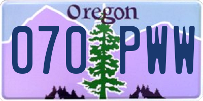 OR license plate 070PWW