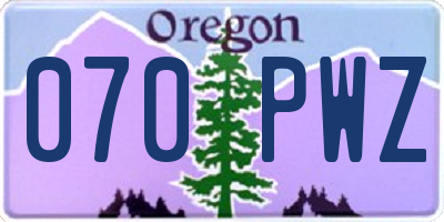 OR license plate 070PWZ