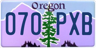 OR license plate 070PXB