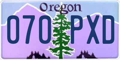 OR license plate 070PXD