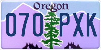 OR license plate 070PXK
