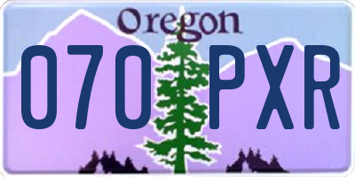 OR license plate 070PXR