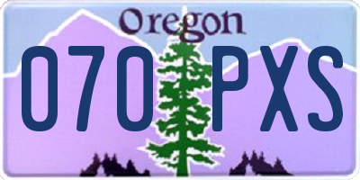 OR license plate 070PXS