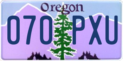 OR license plate 070PXU