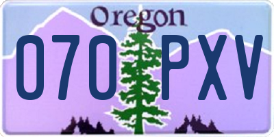 OR license plate 070PXV