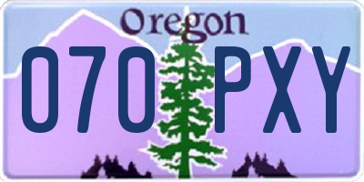 OR license plate 070PXY