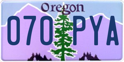 OR license plate 070PYA
