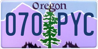 OR license plate 070PYC