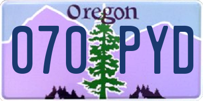 OR license plate 070PYD