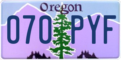 OR license plate 070PYF