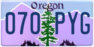 OR license plate 070PYG