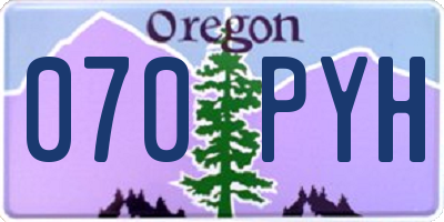 OR license plate 070PYH