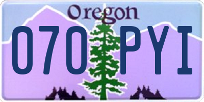 OR license plate 070PYI