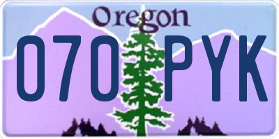OR license plate 070PYK